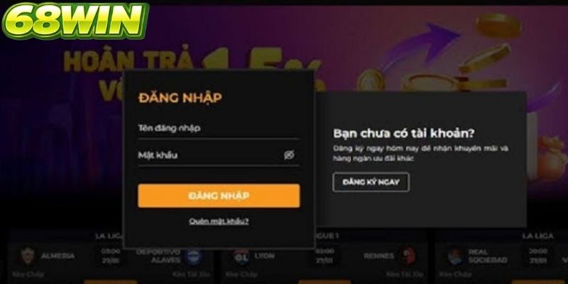 Người chơi có thể đăng nhập 68win bằng tài khoản truyền thống
